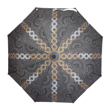 Annie Phillips Circles Folding Umbrella Charcoal