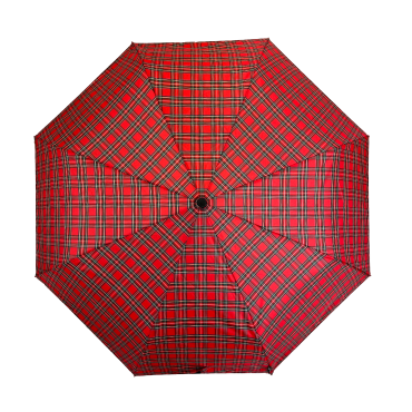 Everyday Tartan Folding Umbrella Red