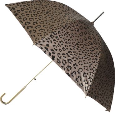 Everyday Leopard Print (metallic) Silver Stick umbrella