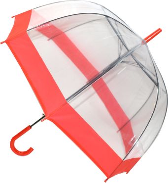 Everyday Auto Clear Dome Umbrella Red STICK