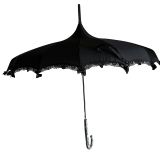 Boutique Lace and Bows Pagoda Umbrella Black