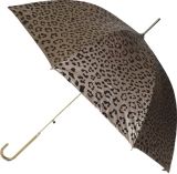 Everyday Leopard Print (metallic) Silver Stick umbrella