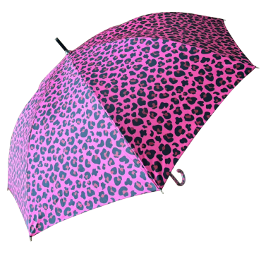 Boutique Retro Leopard Print Umbrella in Hot Pink