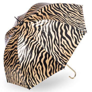 Everyday Zebra Print (Metallic) Gold Stick Umbrella