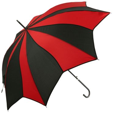 Everyday Swirl Stick Umbrella Red and Black
